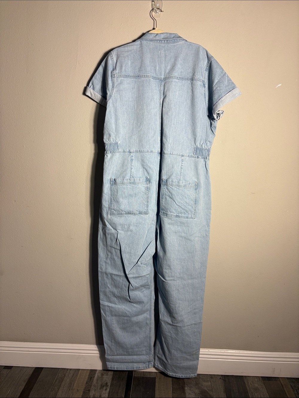 a.n.a Light Blue Denim Wide-Leg Jumpsuit - Picture 3 of 6